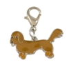 Hundecharms m. hunderacer - Brun gravhund