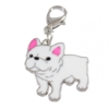 Charms m. hunderacer - Fransk bulldog (hvid)