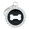 My Family GLAM hundetegn med swarovski sten - Sort Bone