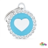 My Family GLAM hundetegn med swarovski sten - Lyseblå Hjerte