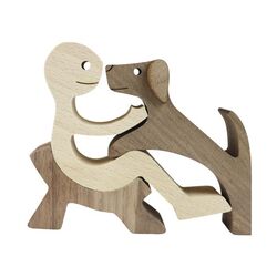 Dog Love in a chair | Træfigur sæt