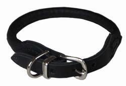 KW Rundsyet læderhalsbånd | Sort