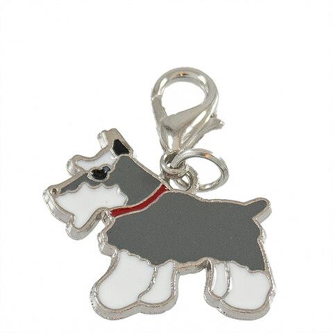 Charms m. hunderacer -  lysegrå schnauzer