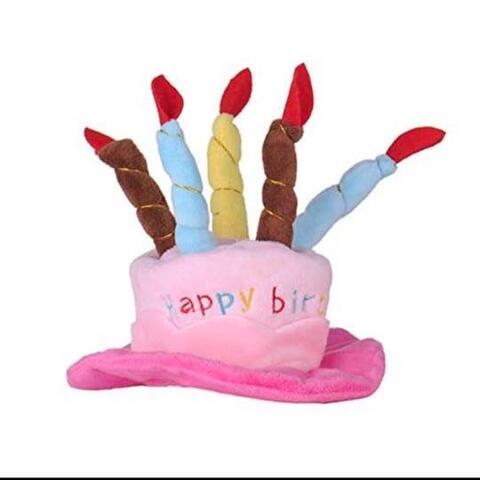 Fødselsdagshat til hunde|lyserød