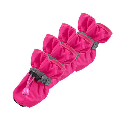 Bløde hundestøvler m. refleks pink