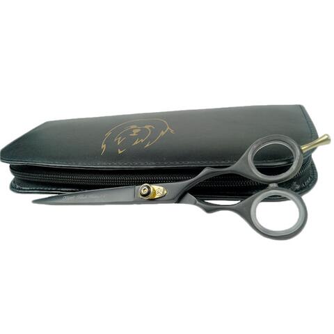 Ollipet Black panther sort etui med groomingsaks foran