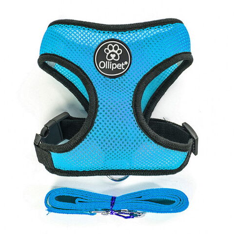 Ollipet sele og line sæt| Mesh | Lyseblå