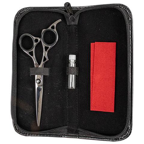 Ollipet Exclusive Saksesæt 6,5" | Groomingsaks i læder etui