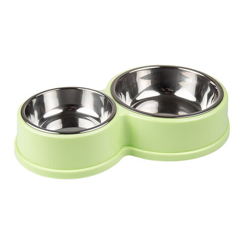 Dobbelt madskål | Stor og lille skål  - lysegrøn