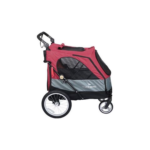 En af de mest holdbare og rummelige klapvogne til hunde - her i den røde variant