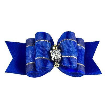 Silkesløjfe med perler og similisten 
 blå