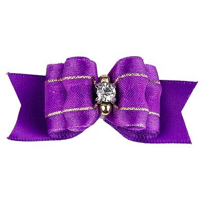 Silkesløjfe med perler og similisten lilla