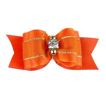 Silkesløjfe med perler og similisten orange