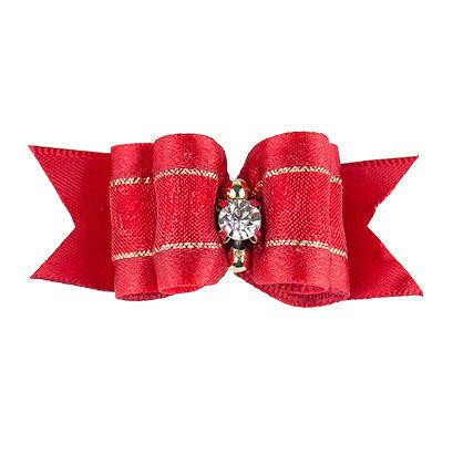 Silkesløjfe med perler og similisten rød