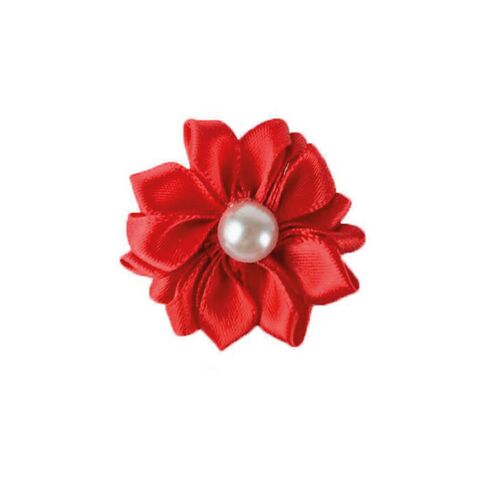 Elastik blomst i silke | Rød