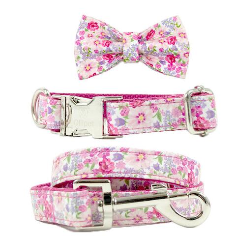 Ollipet City halsbånd/linesæt | Lyserød blomst