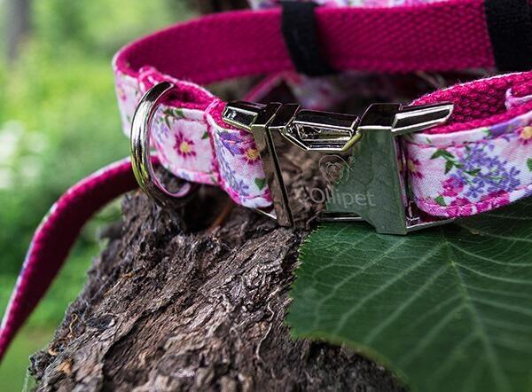 Ollipet City halsbånd/linesæt | Lyserød Blomst