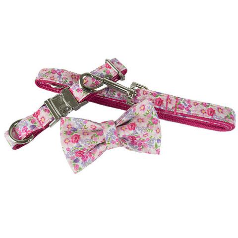 Ollipet City halsbånd/linesæt | Lyserød Blomst