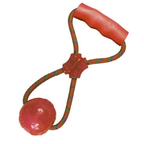 KONG Squeezz ball med håndtag | Rød