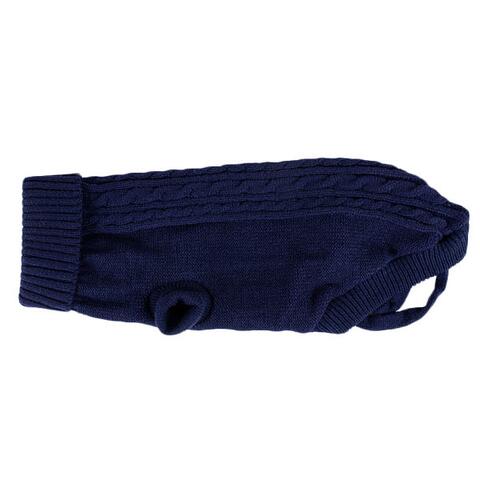 Hundesweater med snoet design i strik | Hvid