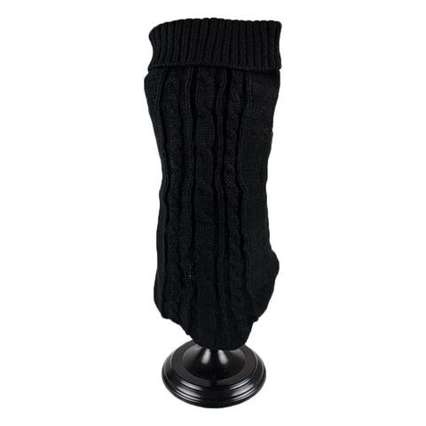 Hundesweater med snoet design i strik | Sort