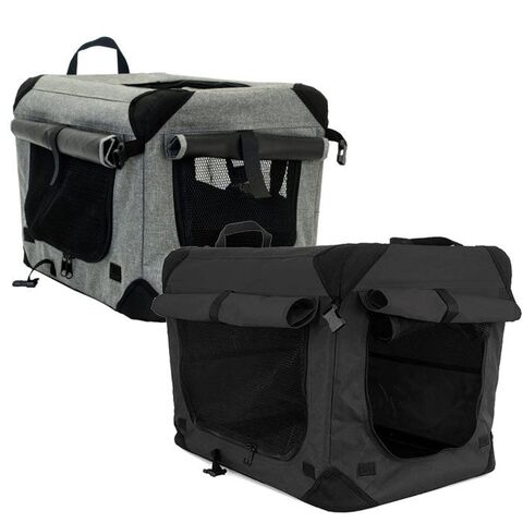 Kanvas hundebur med rullegardin