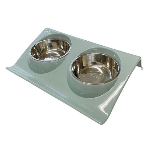 Ollipet Tilt Diner Dobbelt Madskål | Lyseblå