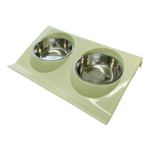 Ollipet Tilt Diner Dobbelt Madskål | Lysegrøn