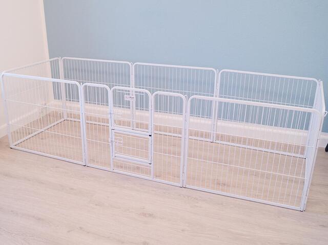 Ollipet Hvid Hvalpegård | 2 delt låge - Aflang