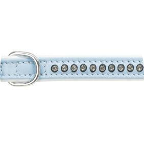 Active Comfort Læderhalsbånd m. Rhinsten i lyseblå