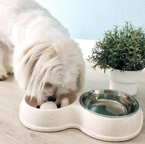 Bambus slow feeder skålsæt