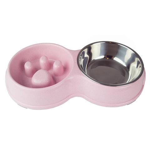 Bambus slow feeder skålsæt