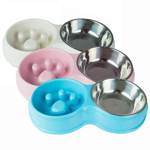 Bambus slow feeder skålsæt