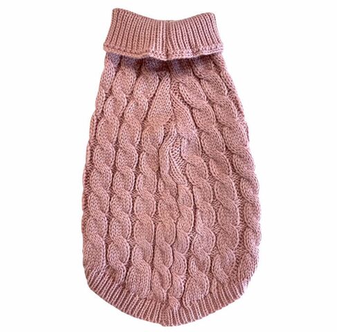 Hundesweater med brede snoninger |Gammel Rosa