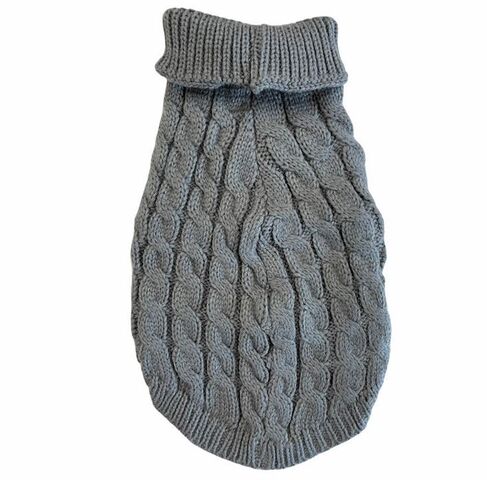 Hundesweater med brede snoninger |grå