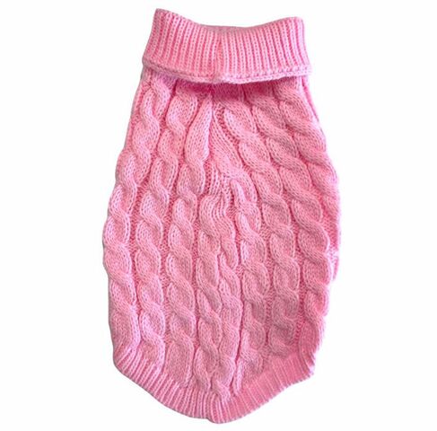 Hundesweater med brede snoninger |Lyserød