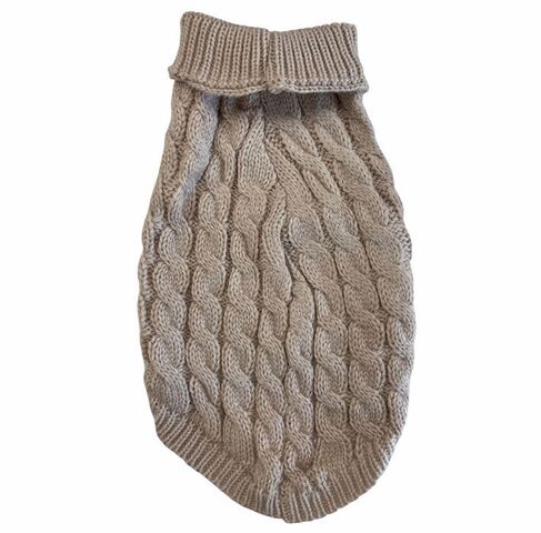 Hundesweater med brede snoninger | Sand