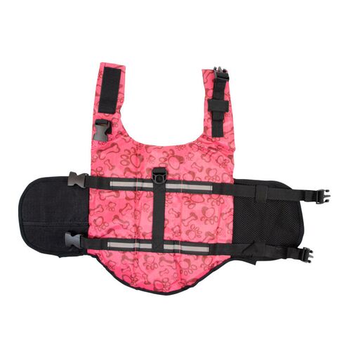 Redningsvest | små hunde | Lyserød | Udfoldet