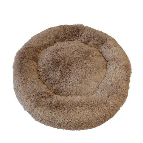 FLUFFY Donut hundeseng m. lynlåsHundekurv m. aftageligt betræk| Brun