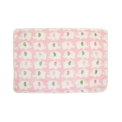 Wellness Fleece Hundetæppe | med elefanter | Lyserød