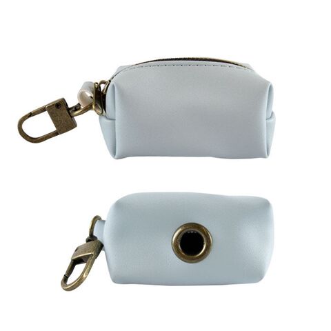 Ollipet leather poop bag | Light blue