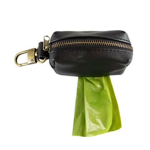 Ollipet leather poop bag | Black