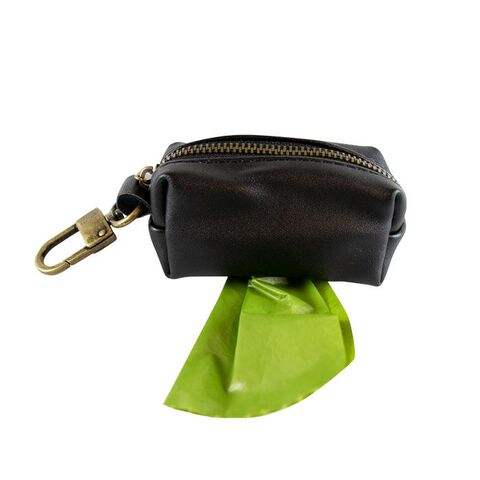 Ollipet leather poop bag | Black