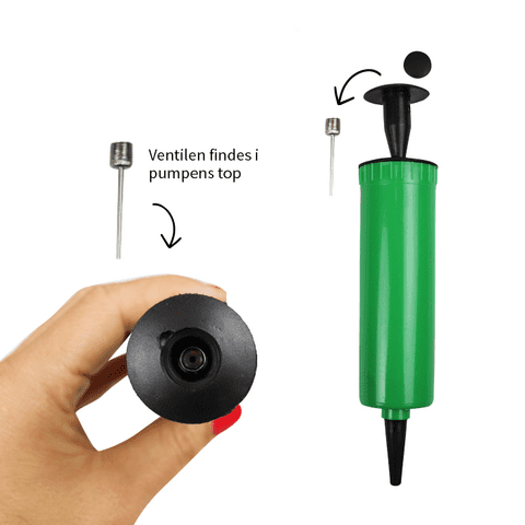 Pumpe | velegnet til vores balancepuder | den grønne gemmer ventilen i toppen