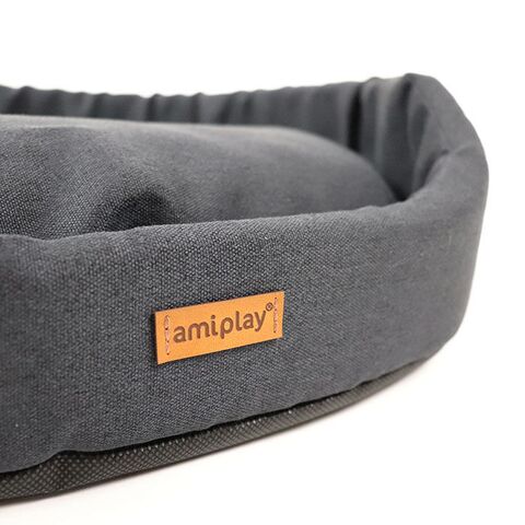 Amiplay Oval Hundeseng | Sort