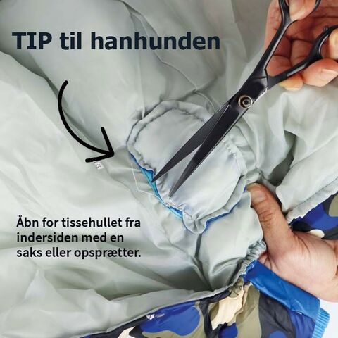 Ollipet POLAR Flyverdragt | Klippet op ved brug til hanhunden.