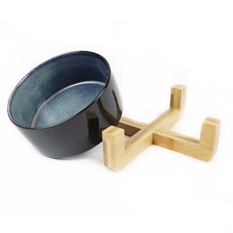 Ollipet Evelyn Keramikskål + Bambusholder I 2 delt