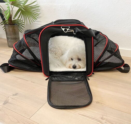 Ollipet Madrid rejsetaske med dejlig blødt plys tæppe