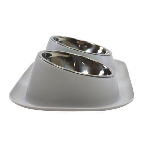 Dobbelt Madskål m. Forhøjning