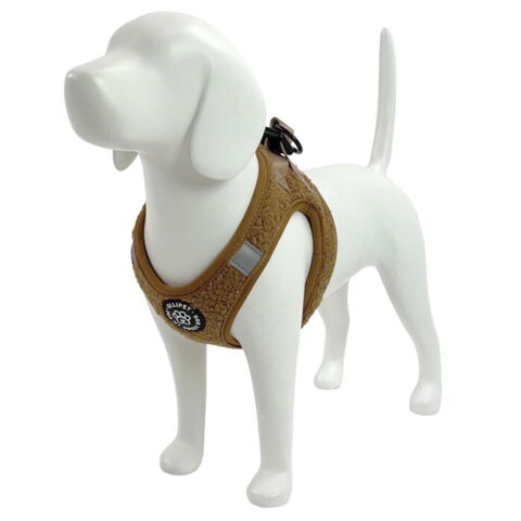 Plys hundesele i brun cognac farve er en step-in sele